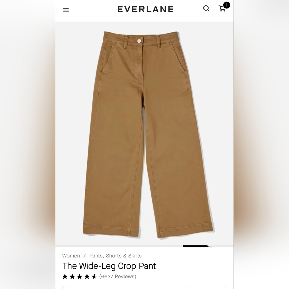 Everlane The Wide-Leg Crop Pant Sz4